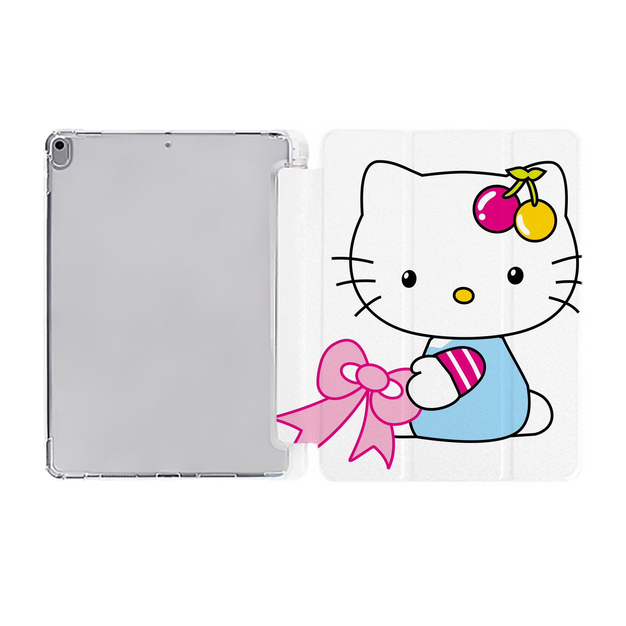 （画像用） Hello Kitty ハローキティ IPad ケース ペン収納付き 三つ折りスタンド PUレザー×シリコン 対応機種9.5/10.5/10.9インチ